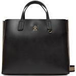 Dámske Shopper kabelky Tommy Hilfiger Iconic čiernej farby z koženky v zľave 