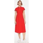 Dámske Denné šaty Tommy Hilfiger červenej farby z bavlny vo veľkosti XS v zľave 