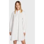 Dámske Košeľové šaty Tommy Hilfiger Solid BIO bielej farby z bavlny Oversize v zľave udržateľná móda 