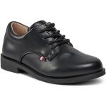 Chlapčenské Spoločenské topánky Tommy Hilfiger čiernej farby v elegantnom štýle z koženky vo veľkosti 29 šnurovacie na jar 