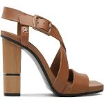 Dámske Kožené sandále Tommy Hilfiger Block hnedej farby v elegantnom štýle vo veľkosti 42 na leto 