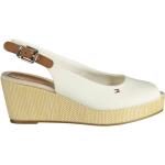 Dámske Kožené sandále Tommy Hilfiger bielej farby z bavlny na leto 