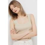 Dámska Designer Letná móda Calvin Klein béžovej farby z bavlny bez rukávov 