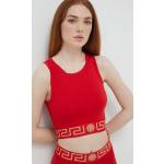 Dámska Designer Letná móda VERSACE červenej farby z bavlny bez rukávov 