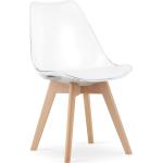 Jedálenské stoličky bielej farby v škandínávskom štýle z bukového dreva 