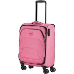 Dámske Malé cestovné kufre Travelite ružovej farby s kvetinovým vzorom z tkaniny na zips rotačné kolesá objem 34 l 