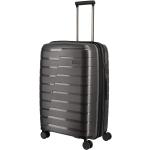 Pánske Veľké cestovné kufre Travelite sivej farby v elegantnom štýle rotačné kolesá objem 71 l 