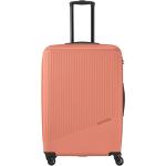 Dámske Veľké cestovné kufre Travelite oranžovej farby z plastu v zľave 