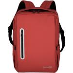 Pánske Športové batohy Travelite Basics červenej farby v retro štýle na zips reflexné prvky 