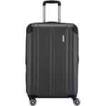 Pánske Veľké cestovné kufre Travelite sivej farby v modernom štýle z plastu rotačné kolesá objem 86 l 