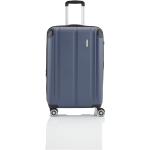 Pánske Veľké cestovné kufre Travelite modrej farby v modernom štýle z plastu rotačné kolesá objem 86 l 