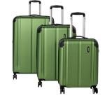 Pánske Súpravy kufrov Travelite zelenej farby v modernom štýle s kolieskami 