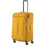 Dámske Veľké cestovné kufre Travelite žltej farby z tkaniny na zips rotačné kolesá 
