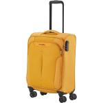 Dámske Malé cestovné kufre Travelite žltej farby z tkaniny na zips rotačné kolesá 