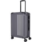 Pánske Stredné cestovné kufre Travelite sivej farby v modernom štýle z plastu objem 65 l 