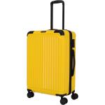 Dámske Stredné cestovné kufre Travelite žltej farby v modernom štýle z plastu objem 65 l 