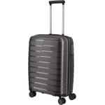 Malé cestovné kufre Travelite sivej farby v elegantnom štýle z plastu na zips integrovaný zámok objem 37 l 