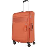 Dámske Veľké cestovné kufre Travelite oranžovej farby v elegantnom štýle z tkaniny v zľave udržateľná móda 