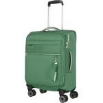 Dámske Malé cestovné kufre Travelite zelenej farby v elegantnom štýle z tkaniny rotačné kolesá udržateľná móda 