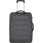 Malé cestovné kufre Travelite sivej farby z plastu na zips integrovaný zámok objem 42 l udržateľná móda 