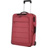 Malé cestovné kufre Travelite červenej farby z plastu na zips objem 42 l udržateľná móda 