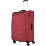 Pánske Veľké cestovné kufre Travelite červenej farby z tkaniny rotačné kolesá objem 98 l udržateľná móda 