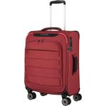 Malé cestovné kufre Travelite červenej farby z plastu na zips integrovaný zámok objem 36 l udržateľná móda 