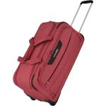 Stredné cestovné kufre Travelite červenej farby z polyesteru na zips objem 63 l udržateľná móda 