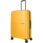 Pánske Veľké cestovné kufre Travelite žltej farby rotačné kolesá objem 100 l 