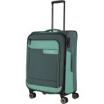 Pánske Veľké cestovné kufre Travelite zelenej farby z tkaniny rotačné kolesá objem 80 l udržateľná móda 