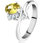 Prstene s kryštálmi Šperky eshop žltej farby v trblietavom štýle so zirkónom 50 v zľave 