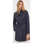Dámske Jarné kabáty MAX & CO. tmavo modrej farby z bavlny vo veľkosti M 