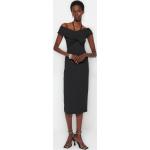 Dámske Pletené šaty Trendyol čiernej farby v elegantnom štýle z polyesteru vo veľkosti S v zľave 