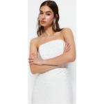 Dámske Obtiahnuté šaty Trendyol bielej farby z polyesteru vo veľkosti S s kamienkami v zľave 