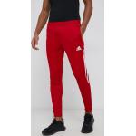 Pánske Športové nohavice adidas Performance červenej farby s jednofarebným vzorom z polyesteru vo veľkosti XXL 