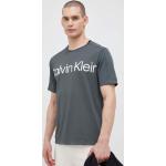 Pánske Designer Tričká s potlačou Calvin Klein PERFORMANCE sivej farby z bavlny 