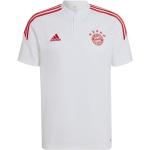 Pánske Polo tričká adidas bielej farby z bavlny s motívom FC Bayern 