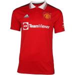 Pánske Polo tričká adidas červenej farby z polyesteru s motívom Manchester United 