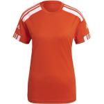 Dámske Tričká s krátkym rukávom adidas Squadra oranžovej farby z polyesteru vo veľkosti XS s krátkymi rukávmi 