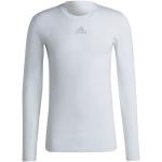 Pánske Termo tričká adidas Techfit bielej farby z flisu s dlhými rukávmi udržateľná móda 
