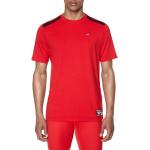 Pánske Tričká s krátkym rukávom Diesel červenej farby v športovom štýle s vyšívaným vzorom 