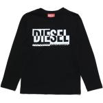Chlapčenské Detské tričká s dlhým rukávom Diesel čiernej farby s okrúhlym výstrihom s dlhými rukávmi 