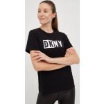 Dámske Designer Topy s krátkym rukávom DKNY čiernej farby vo veľkosti XS s krátkymi rukávmi 