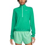 Pánske Tričká s dlhým rukávom Nike Dri-Fit zelenej farby s dlhými rukávmi v zľave 