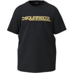 Chlapčenské Detské tričká Dsquared2 čiernej farby v športovom štýle s okrúhlym výstrihom 