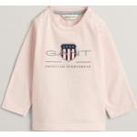 Detské tričká s dlhým rukávom Gant ružovej farby z bavlny do 12 mesiacov s okrúhlym výstrihom s dlhými rukávmi 