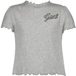 Dievčenské Detské tričká s krátkym rukávom Gant BIO sivej farby z bavlny do 6 rokov s okrúhlym výstrihom udržateľná móda 