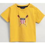 Dojčenské Detské tričká s krátkym rukávom Gant Shield žltej farby z bavlny do 12 mesiacov s okrúhlym výstrihom 