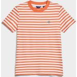Dámske Tričká s krátkym rukávom Gant oranžovej farby s pruhovaným vzorom z bavlny s okrúhlym výstrihom 