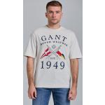 Pánske Tričká s krátkym rukávom Gant bielej farby z tričkoviny vo veľkosti S s okrúhlym výstrihom 